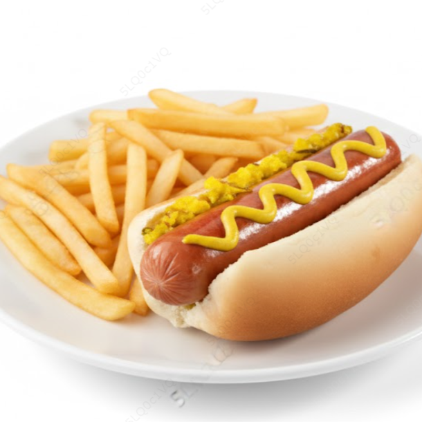 Perro con Papas con Fresco