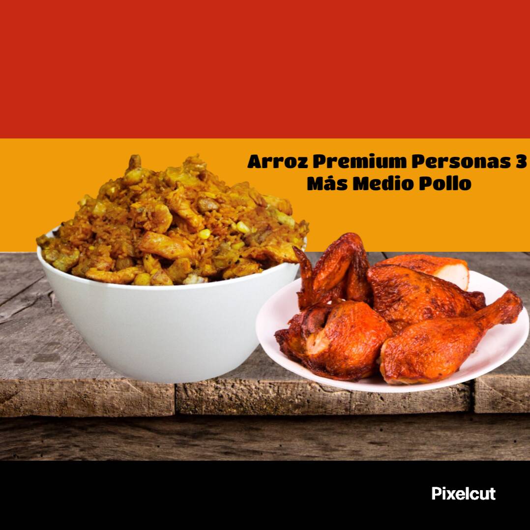 Arroz Premium 3 Personas Más Medio Pollo