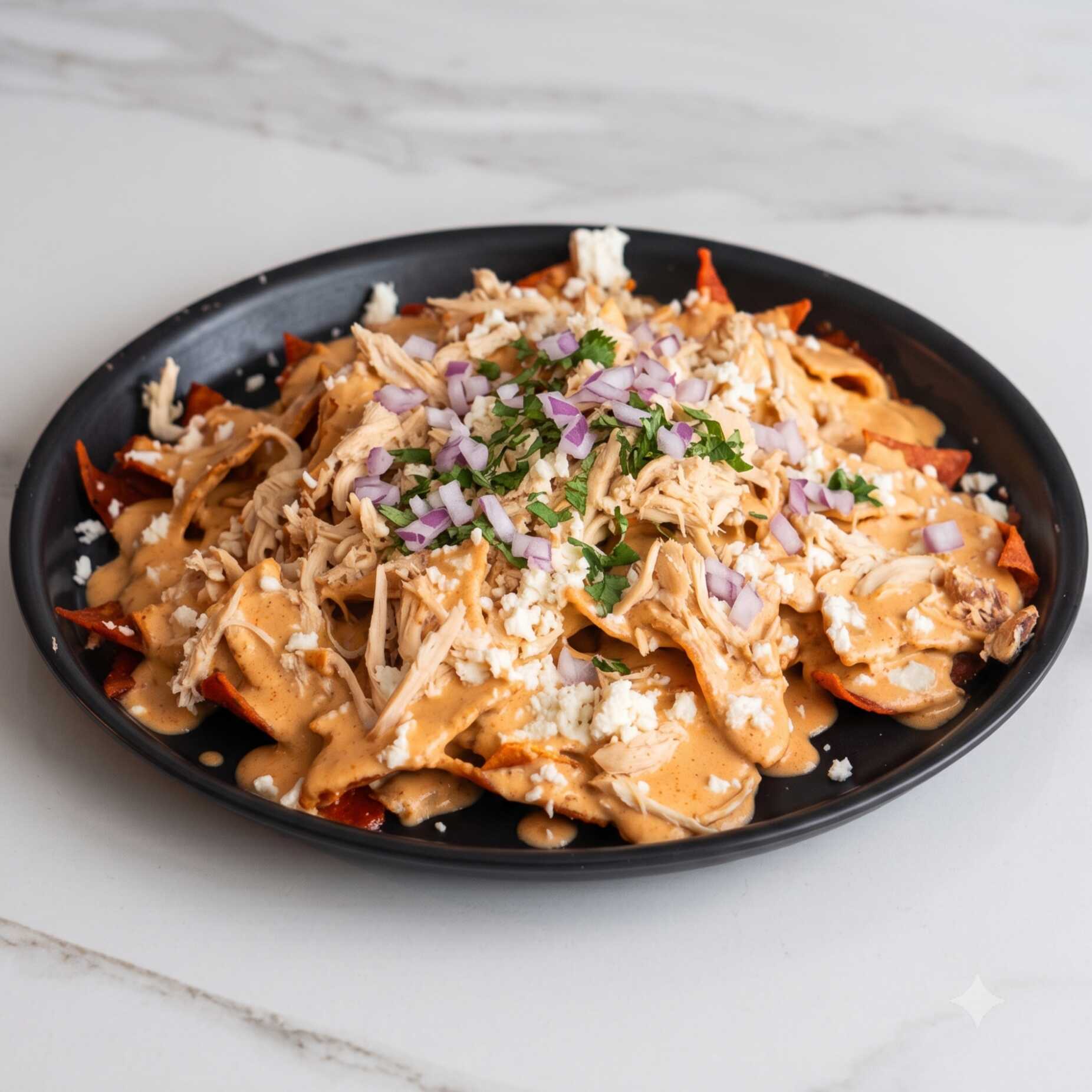 Chilaquiles Suizos Rojos con Proteína y Bolillo