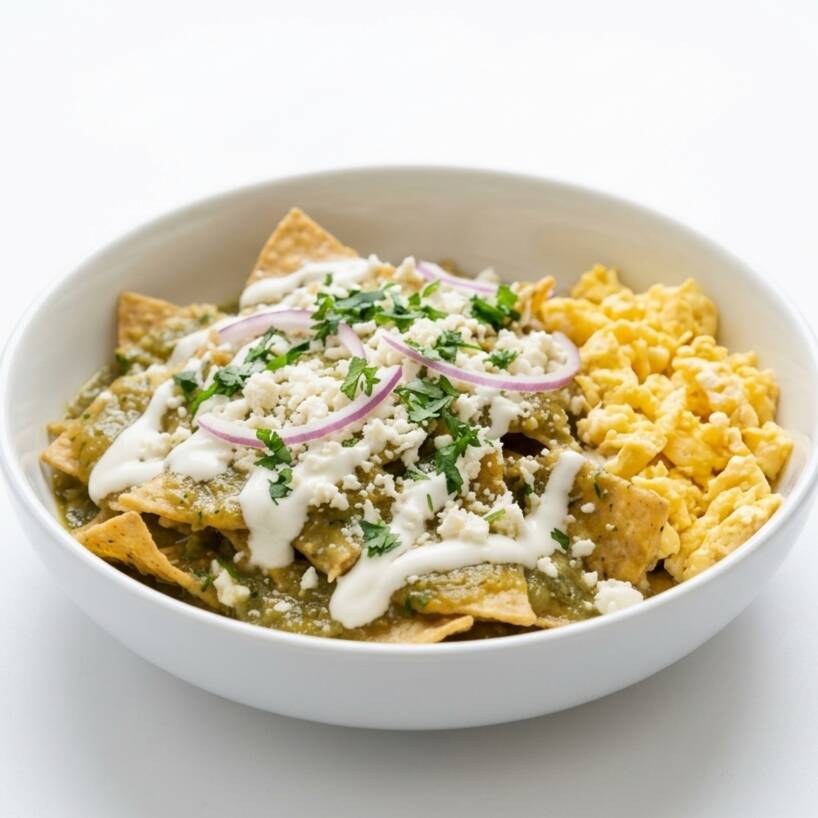 Chilaquiles con Huevos Revueltos