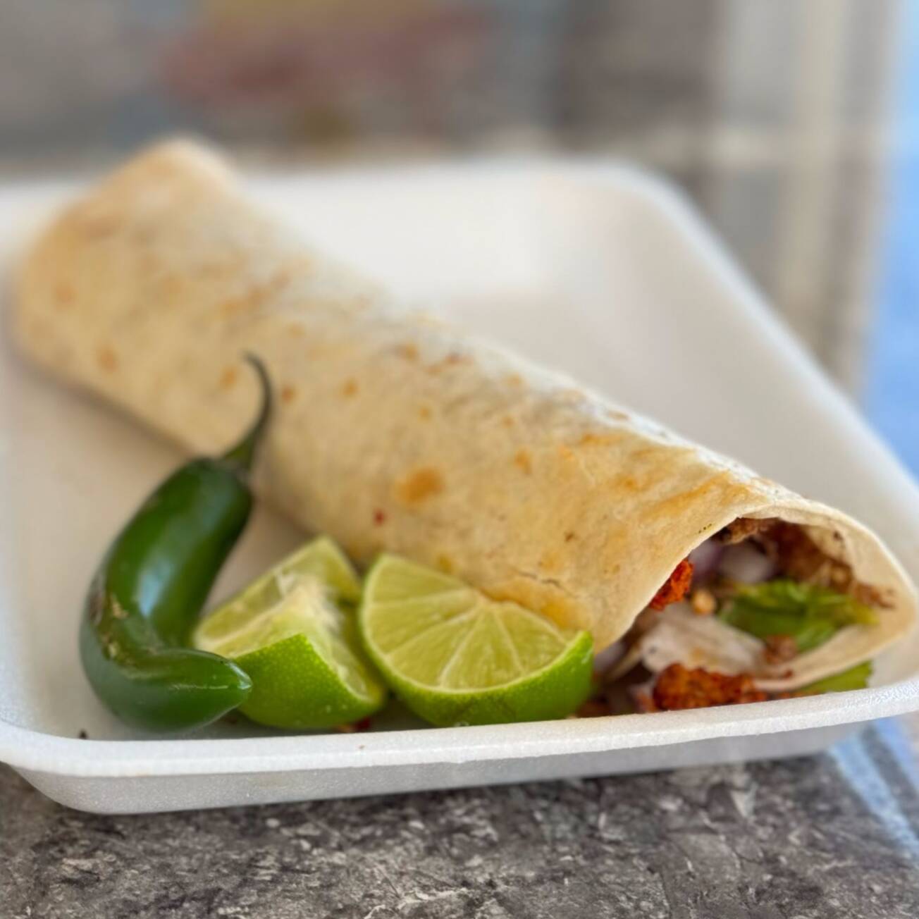Burrito chile pasado con carne