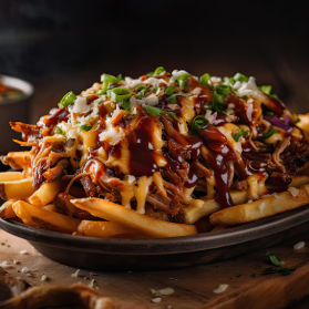 Porção de batatas fritas crocantes com nosso cupim desfiado e molho artesanal a sua escolha e queijo gratinado.