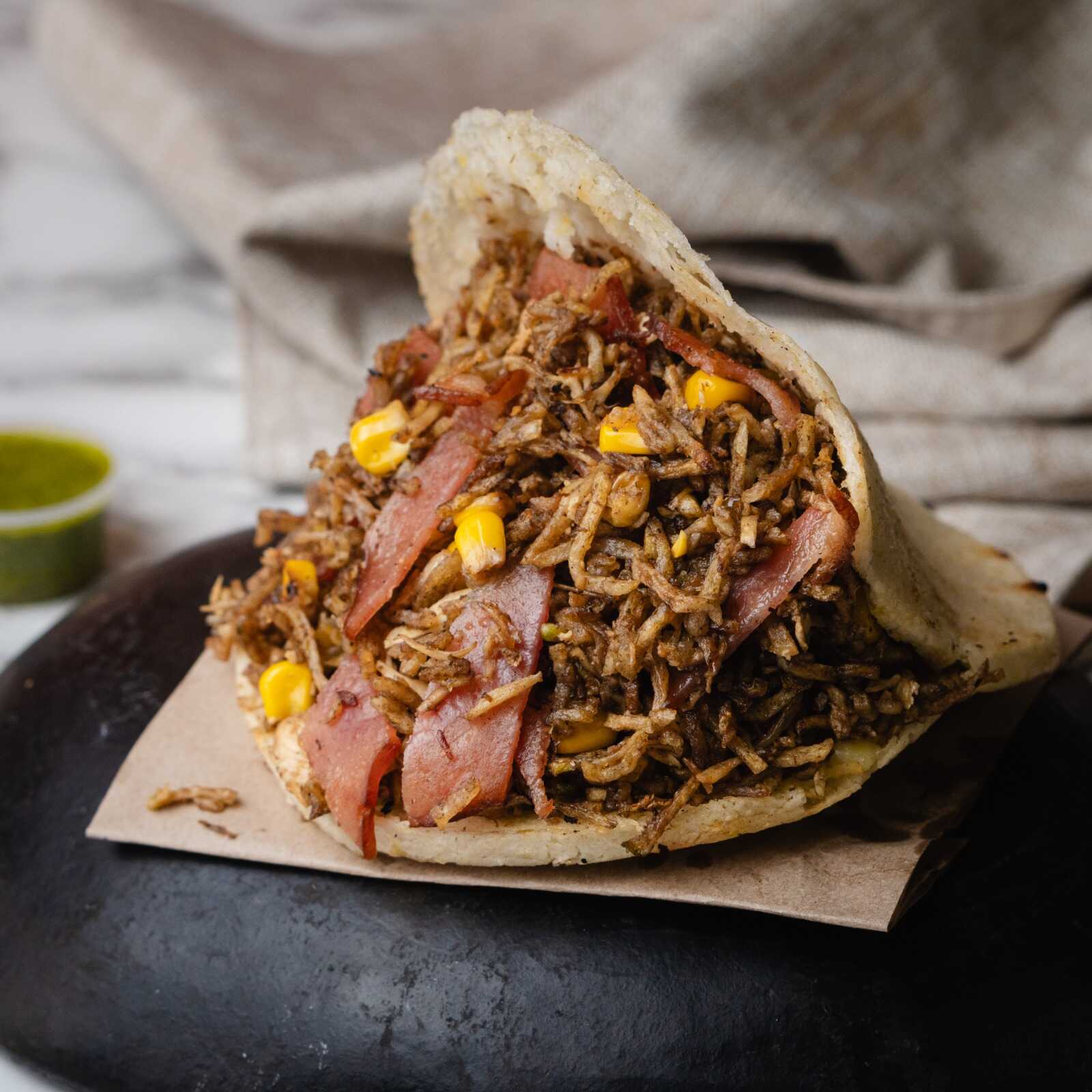 Arepa Mazorcada de Tocineta