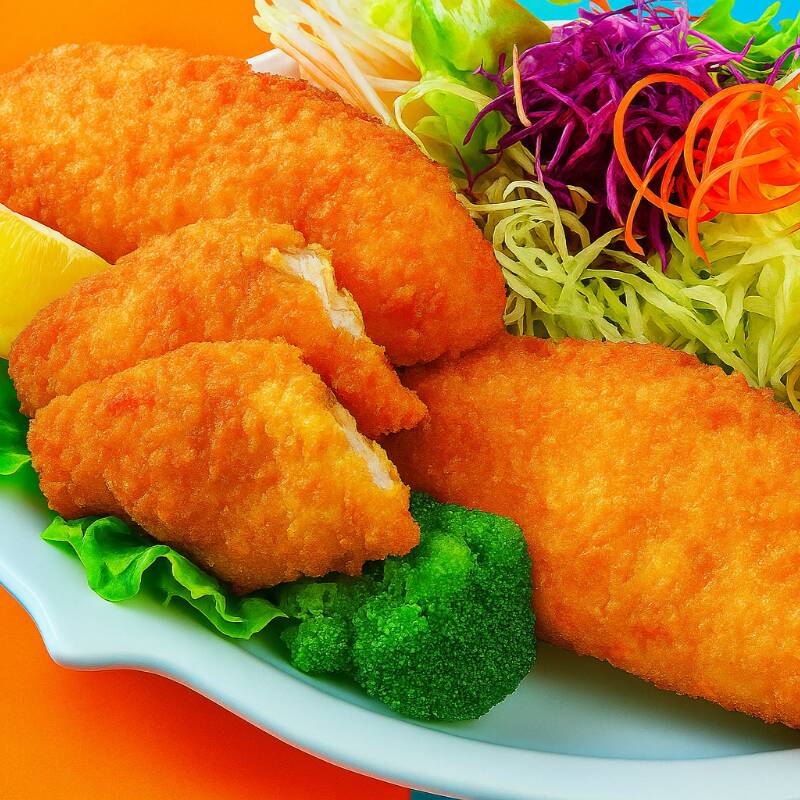 Pescado Empanizado Con Ensalada
