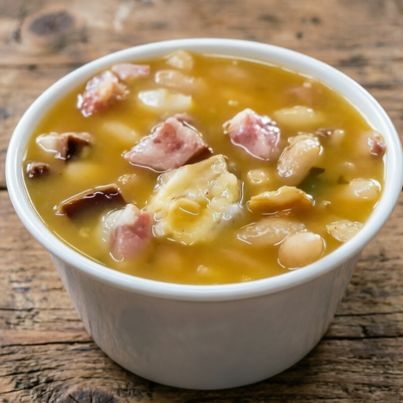 Descubra a incrível sensação de saborear nosso Mocotó 600ml, um caldo irresistivelmente delicioso da categoria 'Sopas e Caldos'. Este prato é repleto de lombo suculento, linguiça defumada e feijão branco macio, além de ser generosamente servido com uma abundância de carne de alta qualidade. Com um sabor que revive tradições e aquece a alma, nosso Mocotó é a opção perfeita para renovar suas forças, proporcionando uma experiência culinária autêntica e revigorante. Experimente e sinta a explosão de sabores!