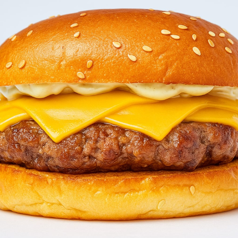 PÃO BRIOCHE, BLEND, QUEIJO DE SUA PREFERENCIA E MAIONESE.