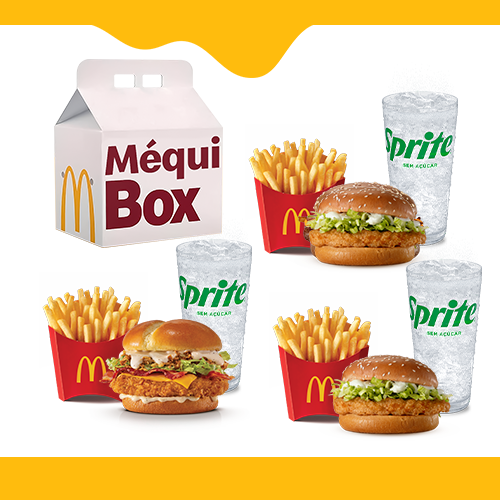 São 3 McOfertas para você compartilhar com quem preferir #Méquinosofá. Escolha 3 (três) sanduíches entre as opções: McChicken ou Mccrispy Chicken Legend, 3 (três) McFritas Médias e 3 (três) bebidas. Imagem Meramente Ilustrativa
