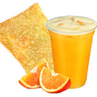 Pastel de 20cm + Suco de laranja 500ml