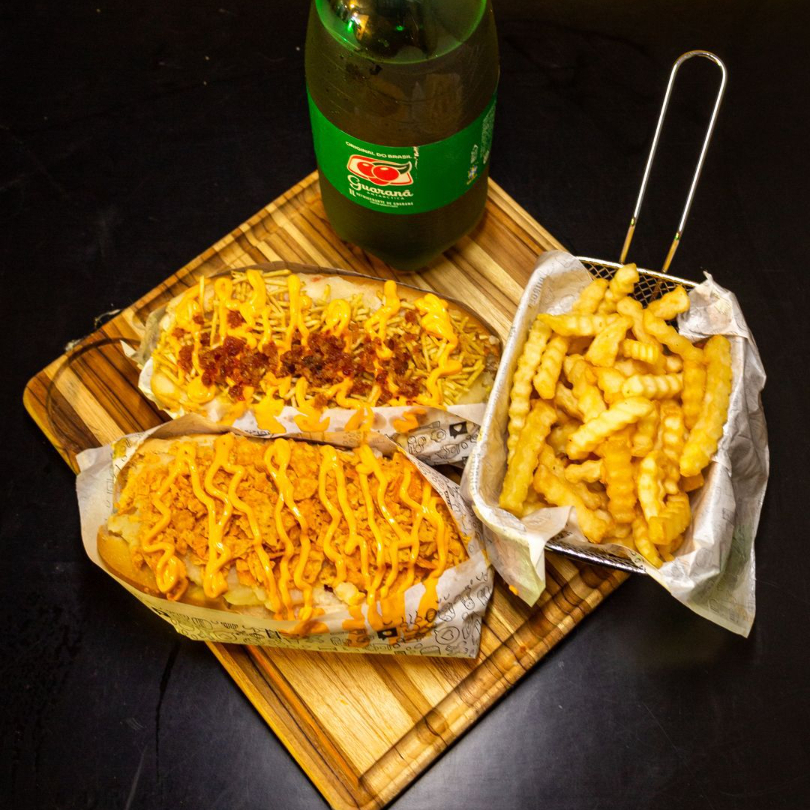2 Hot dog Salsicha Completo + batata turbinada e Guaraná 1 litro Gratis