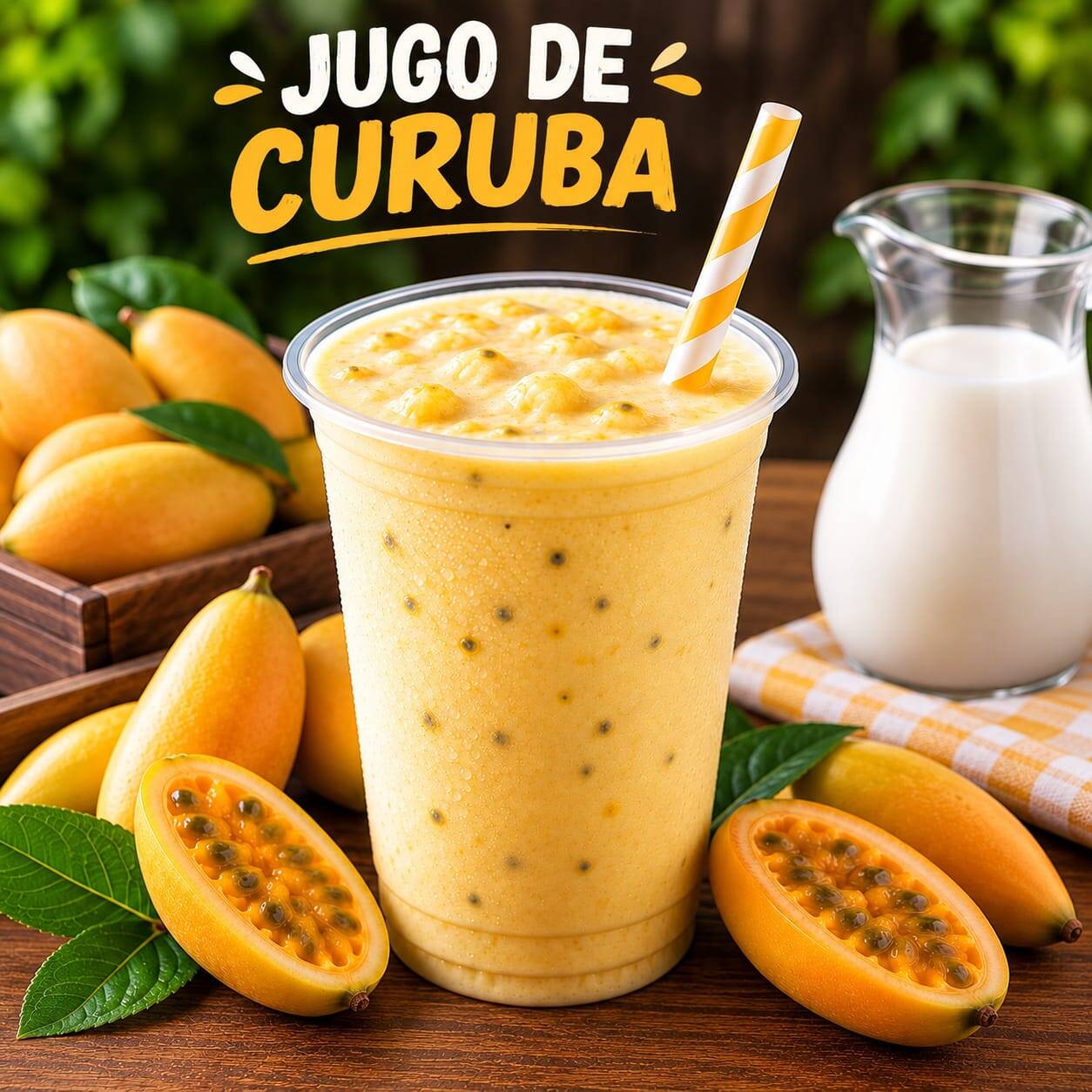 Jugo natural de Curuba en Leche