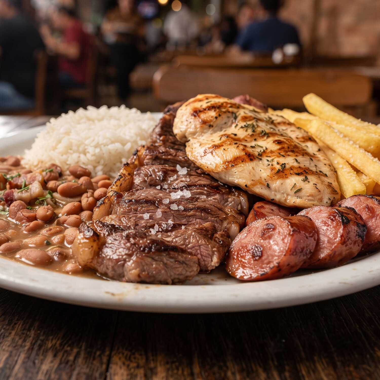 Acompanha , Arroz soltinho, Feijão Gostoso , Batata Frita