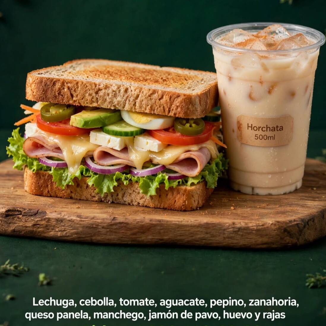 Sandwich+ Agua Fresca Litro