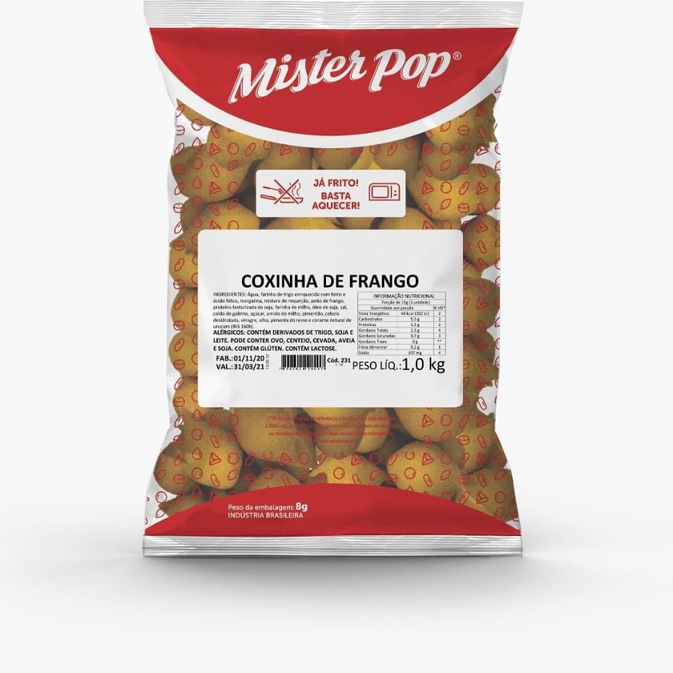Coxinha de Frango com requeijão - 1kg
