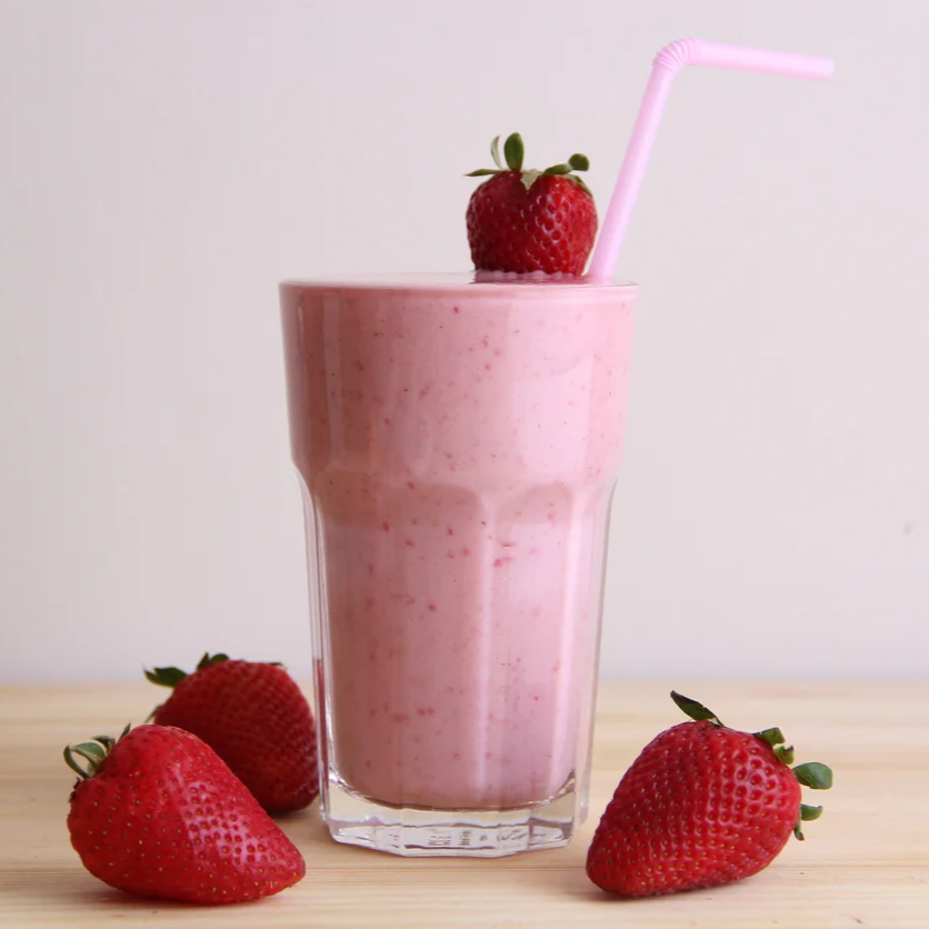 Imagem Ilustrativa, Vitamina de Morango de 500mL.