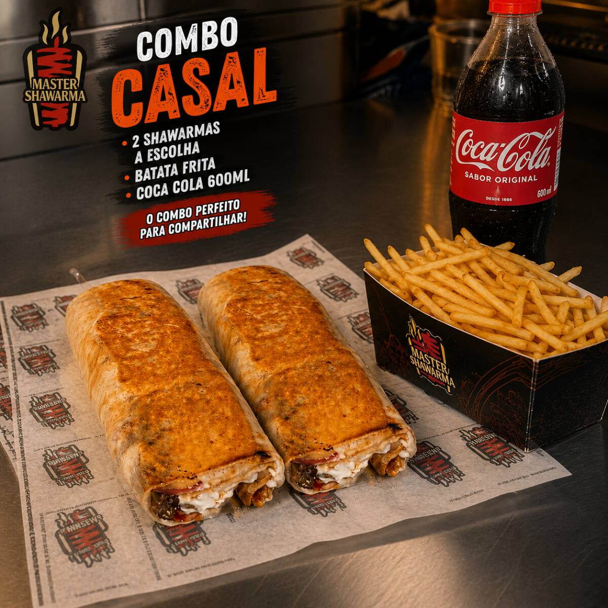 Monte o combo de sua preferência!
Acompanha dois molhos de alho.