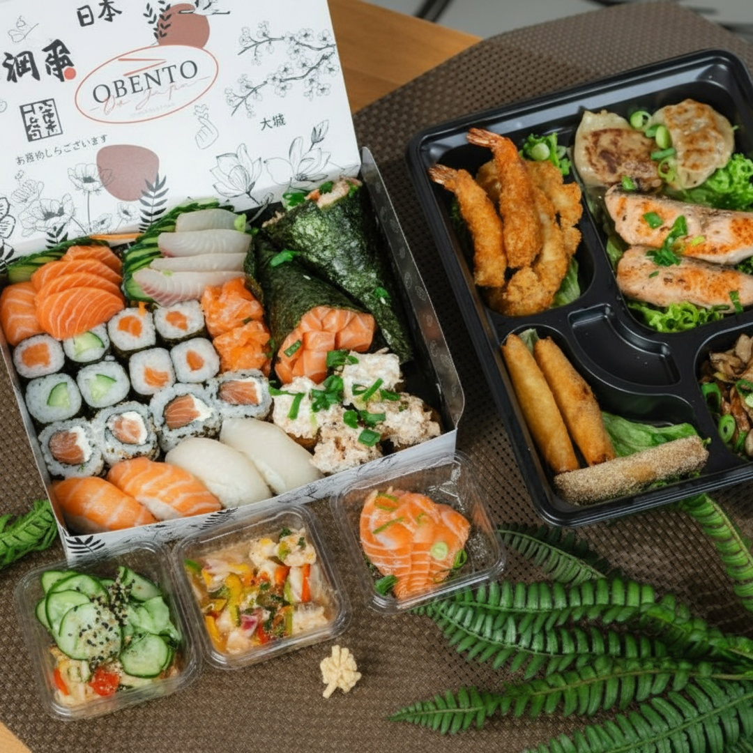 Rodízio delivery indicado para 2 pessoas acompanha: Shimeji, 2 Lula, 2 Camarçao, 1 Harumaki tradicional, 1 Harumaki queijo, 2 Filé Salmão grelhado, 1 Harumaki doce, 2 Mini temaki salmão, SUSHI E SASHIMI 4 Sashimi de salmão, 4 Sashimi de Tilápia, 4 Hossomaki de salmão, 4 Hossomaki de pepino, 4 Uramaki de salmão, 4 Hot roll de salmão, 2 Nigiri de salmão, 2 Nigiri de tilápia, 2 Jyo de salmão SOBREMESA 1 Harumaki de chocolate