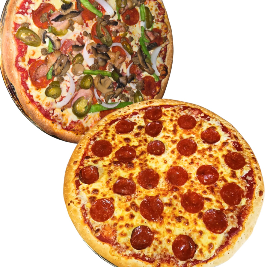 DOS PIZZAS GRANDES DE 14