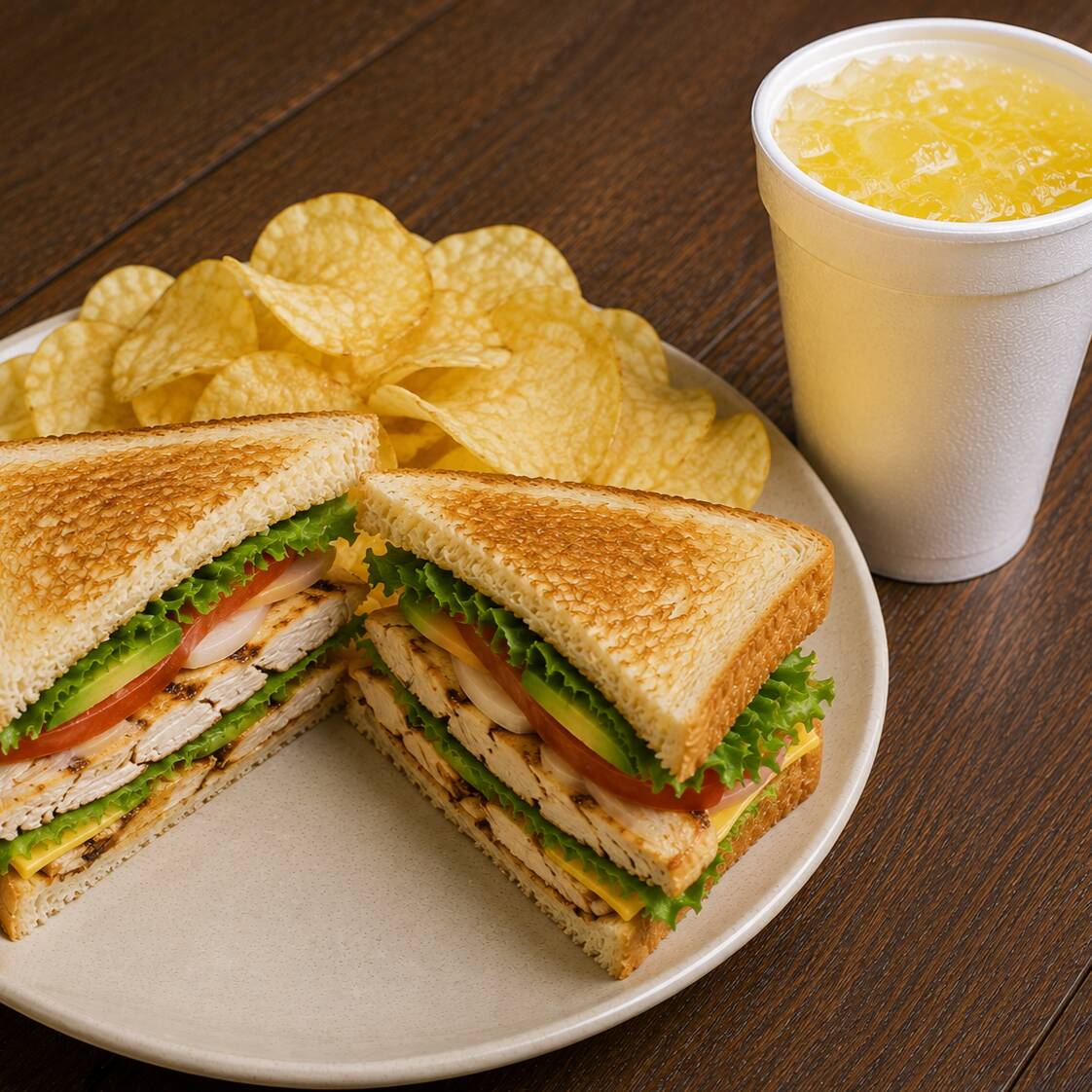 Sandwich de Pollo + Agua de Limon