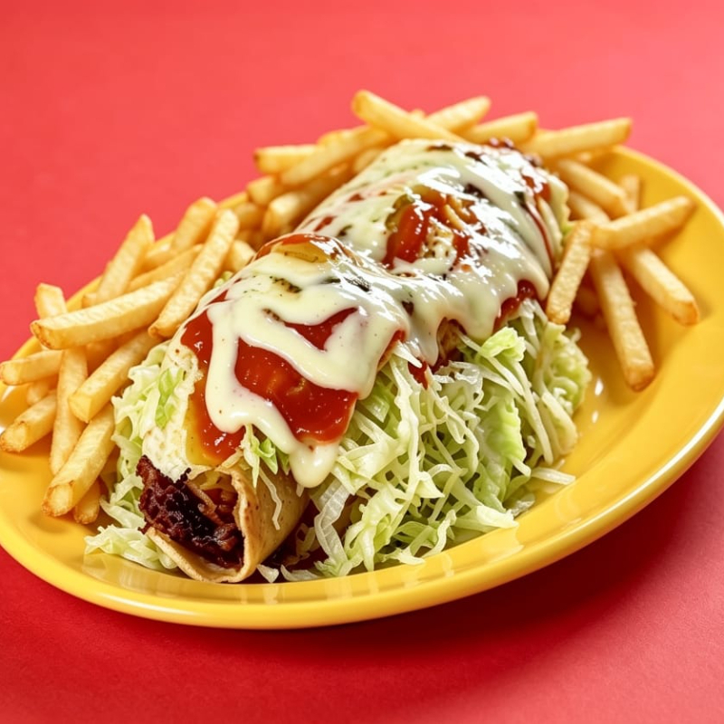 Taco Grande y Papas