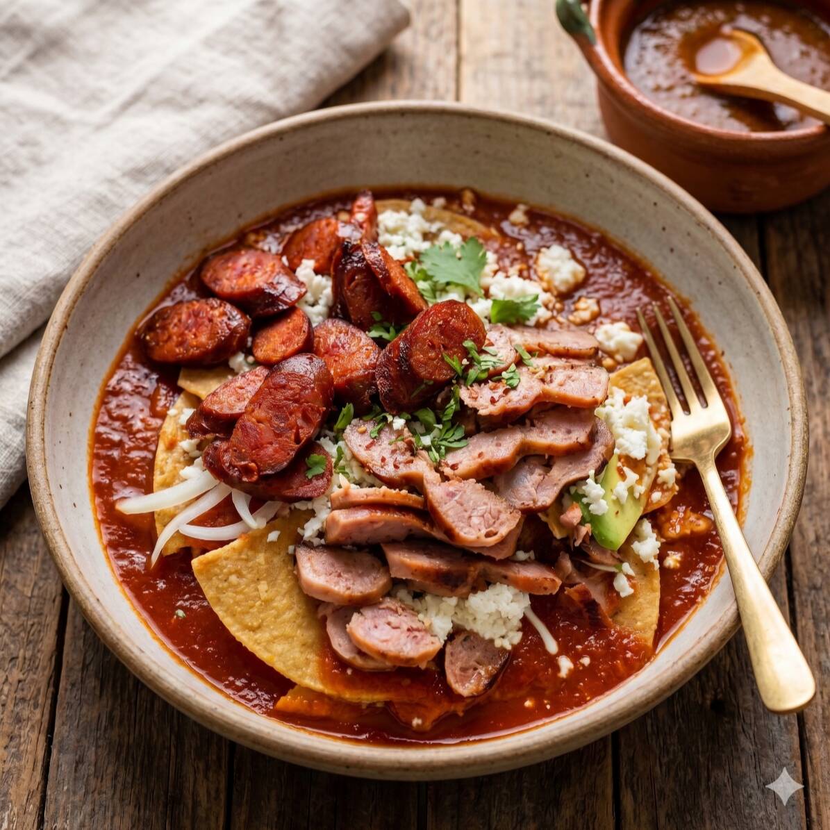 Chilaquiles-Chistorra con Chorizo Argentino