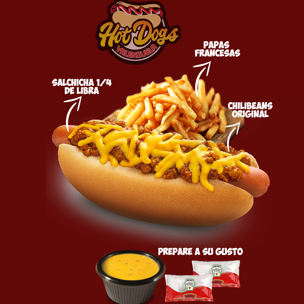 Chilidog RES 1/4 LB + Papas Francesas