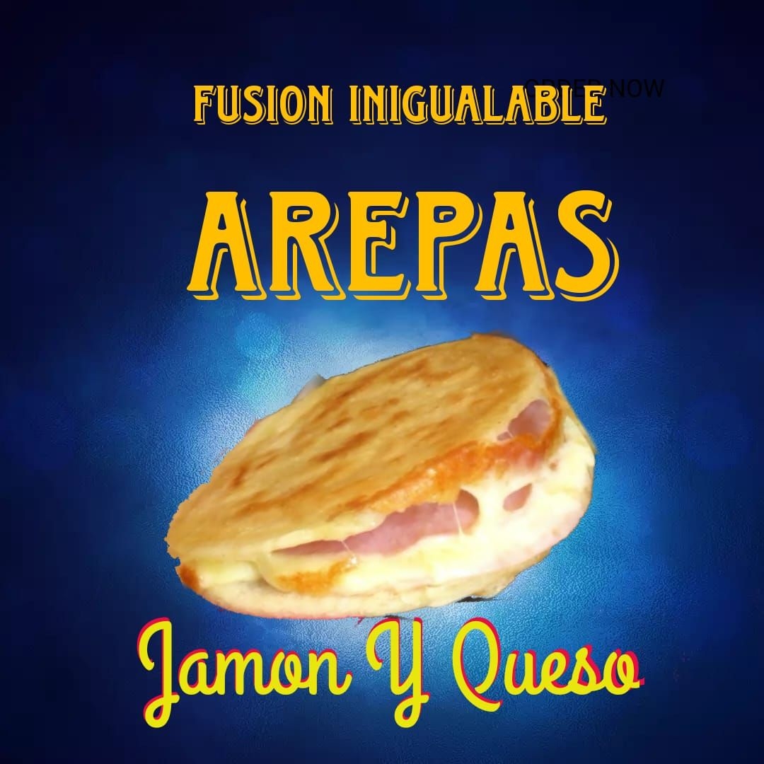 Arepa jamón con queso