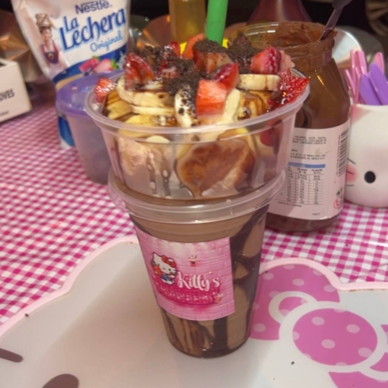 Malteada + Minihotcakes