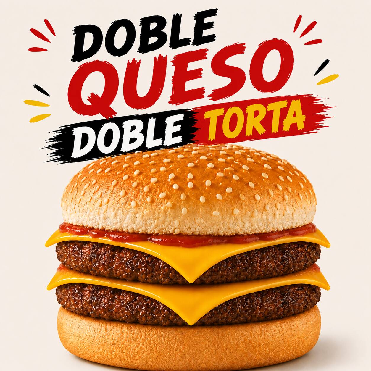 Hamburguesa de Queso Doble Torta