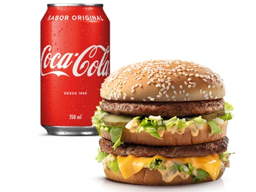 Escolha 1 (um) sanduíche entre as opções: Big Mac, Cheddar McMelt, Quarterão com Queijo, McChicken, Duplo Burguer com Queijo, McChicken Bacon e 1 (uma) bebida.