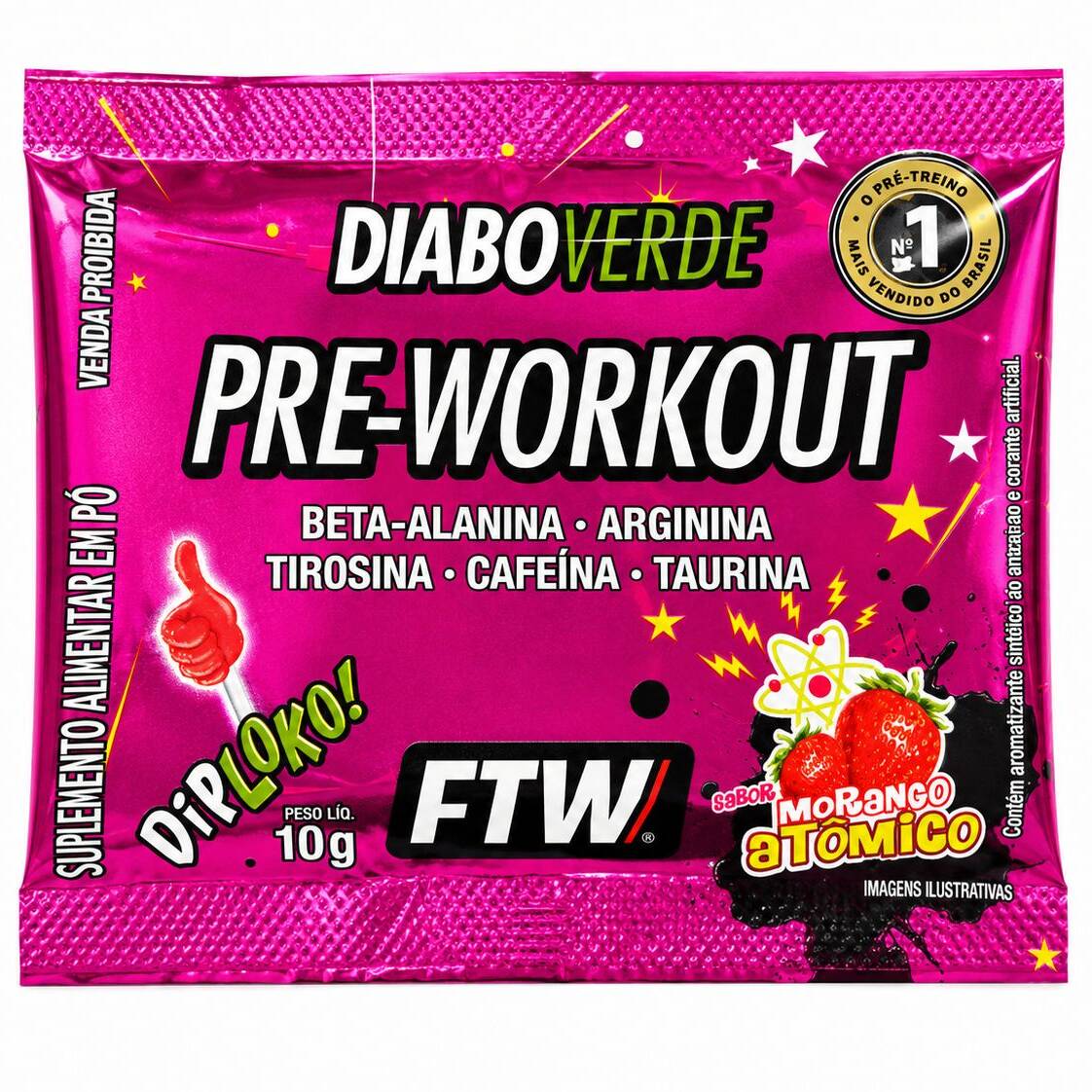 Pré-Treino Diabo Verde Dip Loko – Dose Única 10g (Morango Atômico)
Mais energia e foco para o seu treino! Fórmula com beta-alanina, arginina, tirosina, cafeína e taurina, ideal para aumentar a disposição, melhorar a concentração e potencializar seu desempenho.
✅ Dose única – 10g
⚡ Mais energia e resistência
💪 Melhor foco durante o treino
🍓 Sabor Morango Atômico