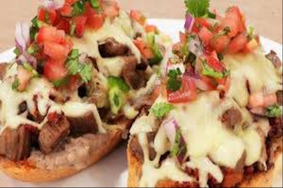 MOLLETES DE ARRACHERA CON PAPAS FRITAS