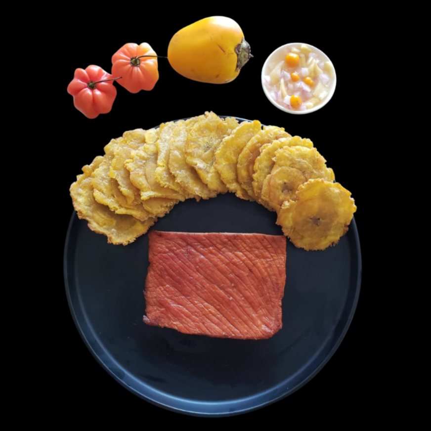 Patacones con Cecina