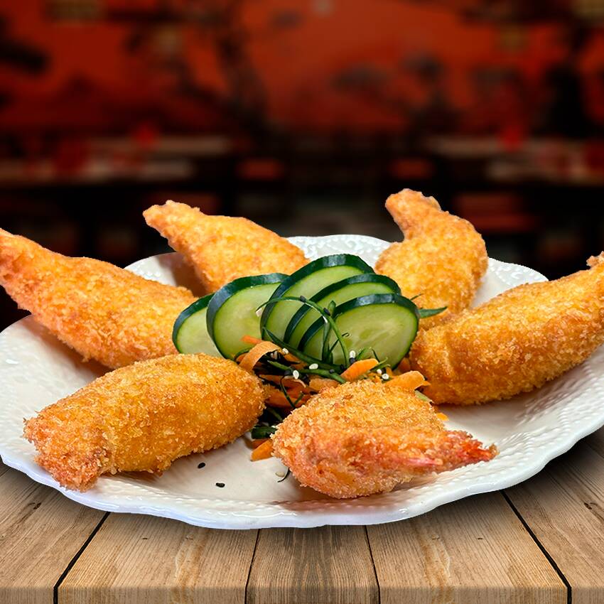 Camarones Empanizados con Queso Crema: 6pz