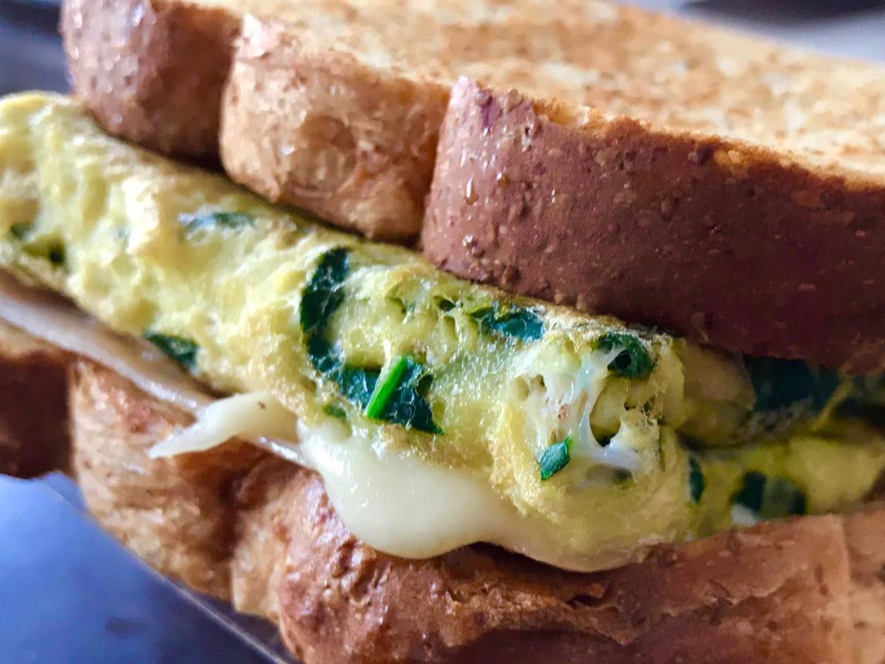 Sandwich Omelette Espinaca