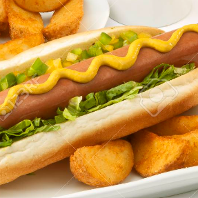 Pan con Hot Dog & Papas