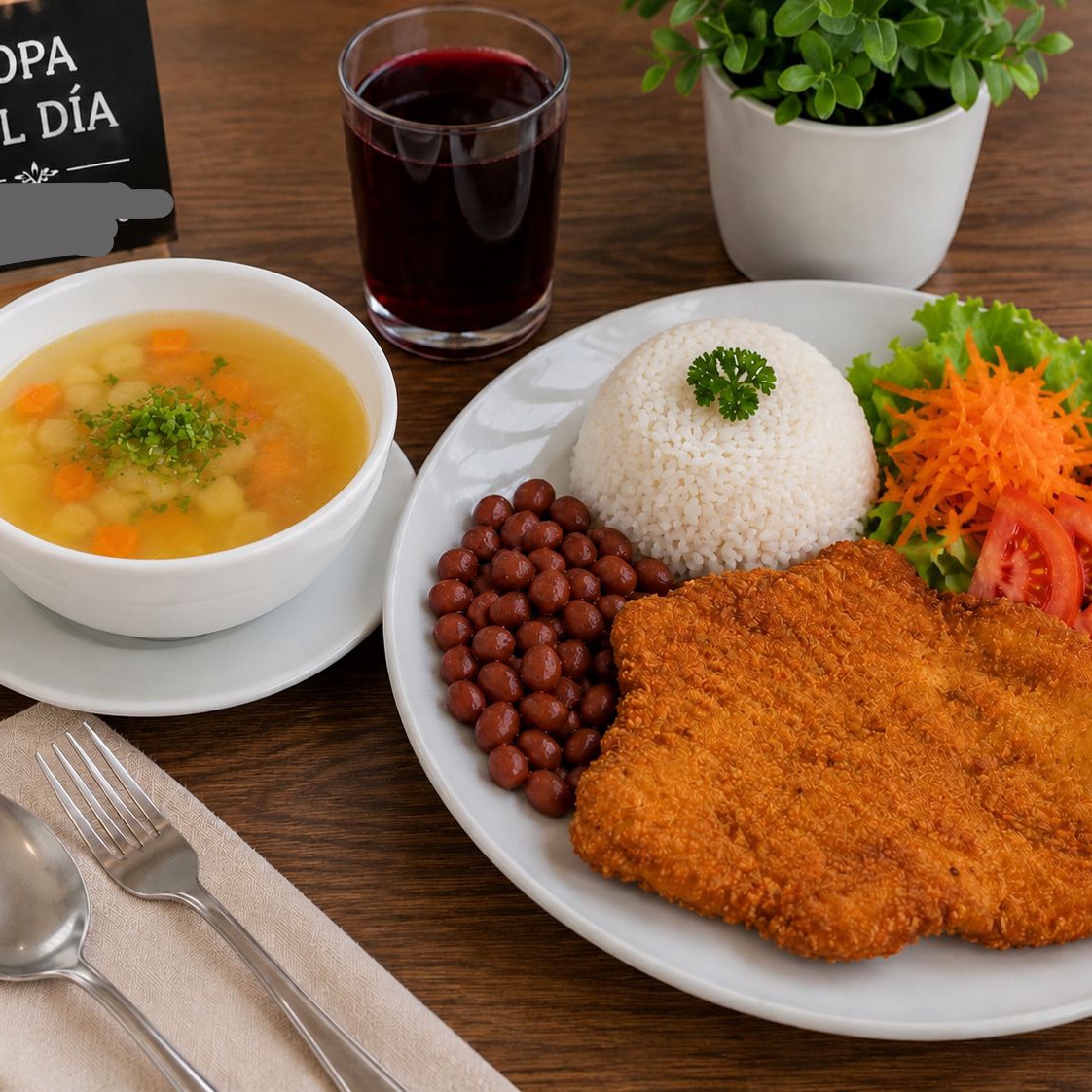 Pollo y cerdo a la plancha o chuleta