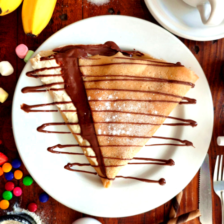 Crepa Con Nutella y Queso Philadelphia