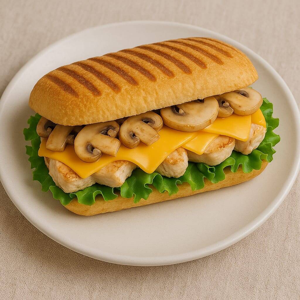 Panini de Pollo en Crema de Champiñones
