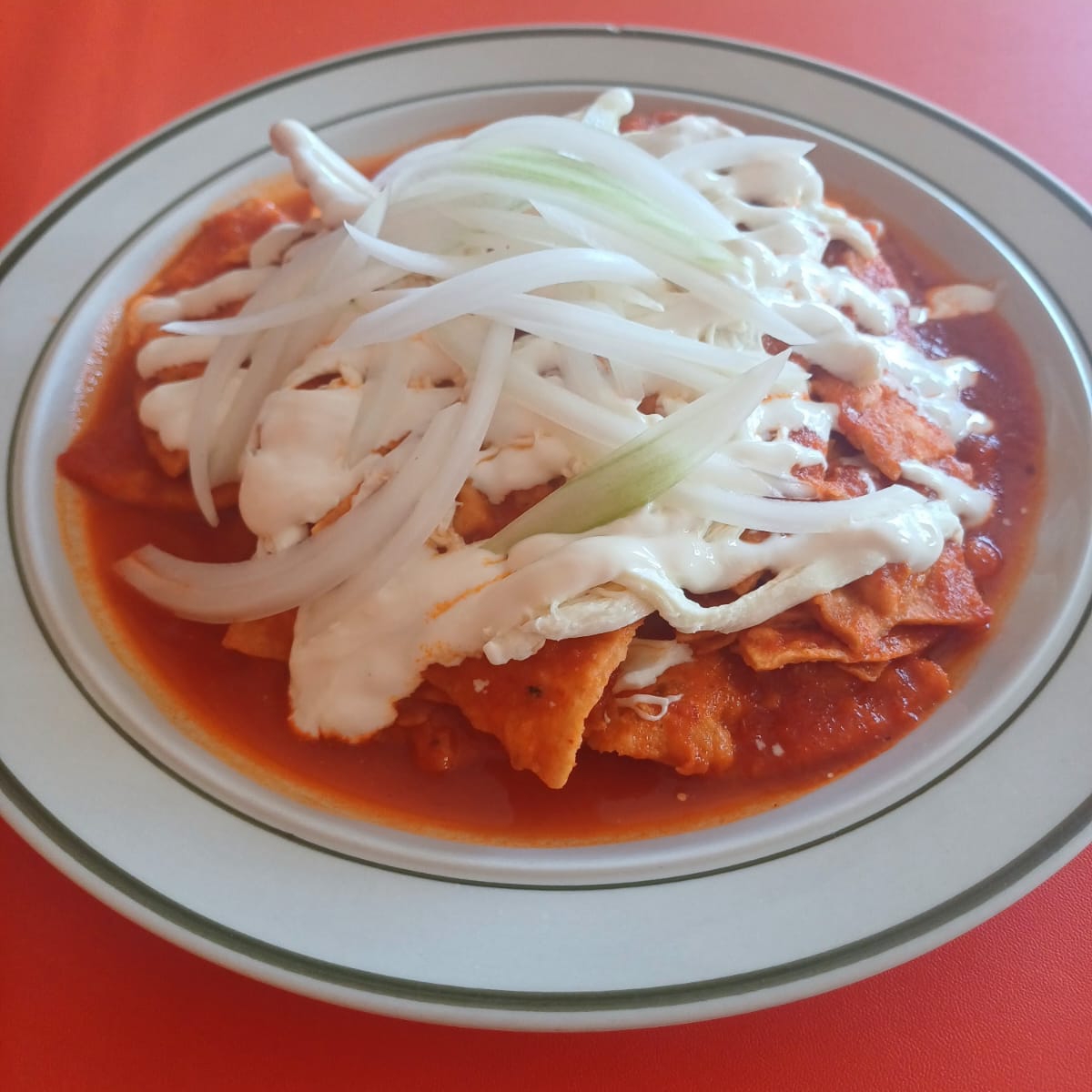 Chilaquiles Rojos Naturales