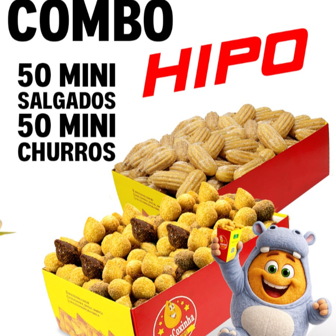 Mini salgados 9g e Mini churros 9g frito na hora. combo