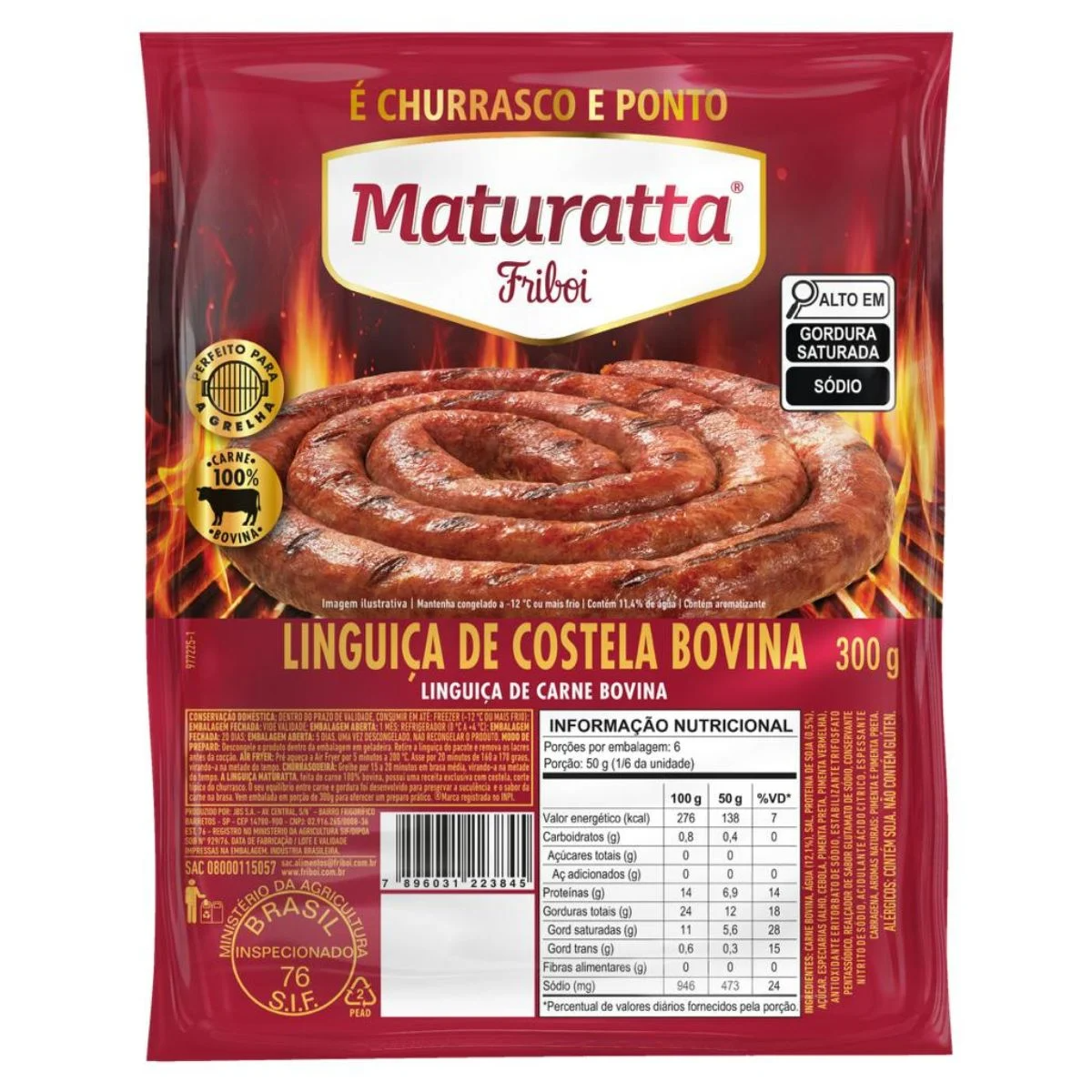 Linguiça de Costela Bovina Maturatta - Congelada - 300g