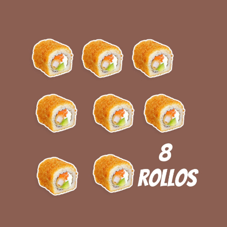 8 rollos de sushi empanizado