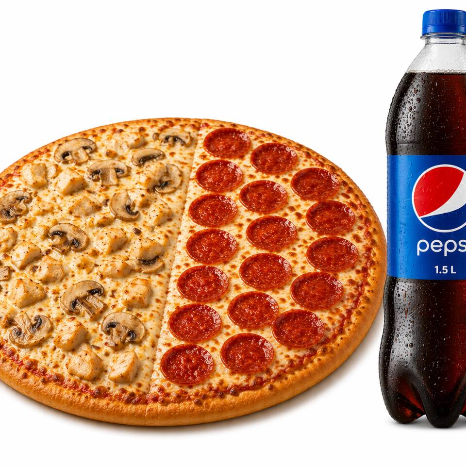 Combo Pizza 40x40 Pepe/pollo Champ+gas 1.5
