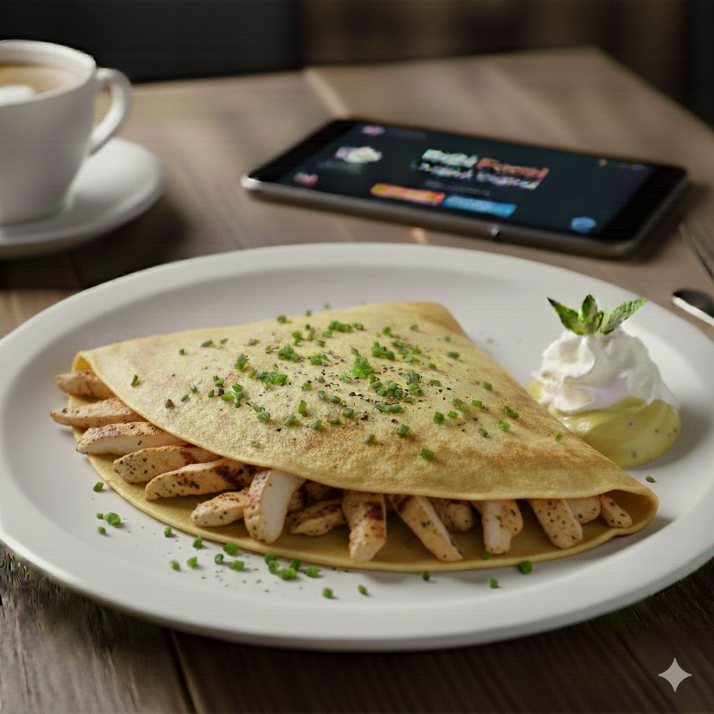 Crepas Saladas Pollo con Queso