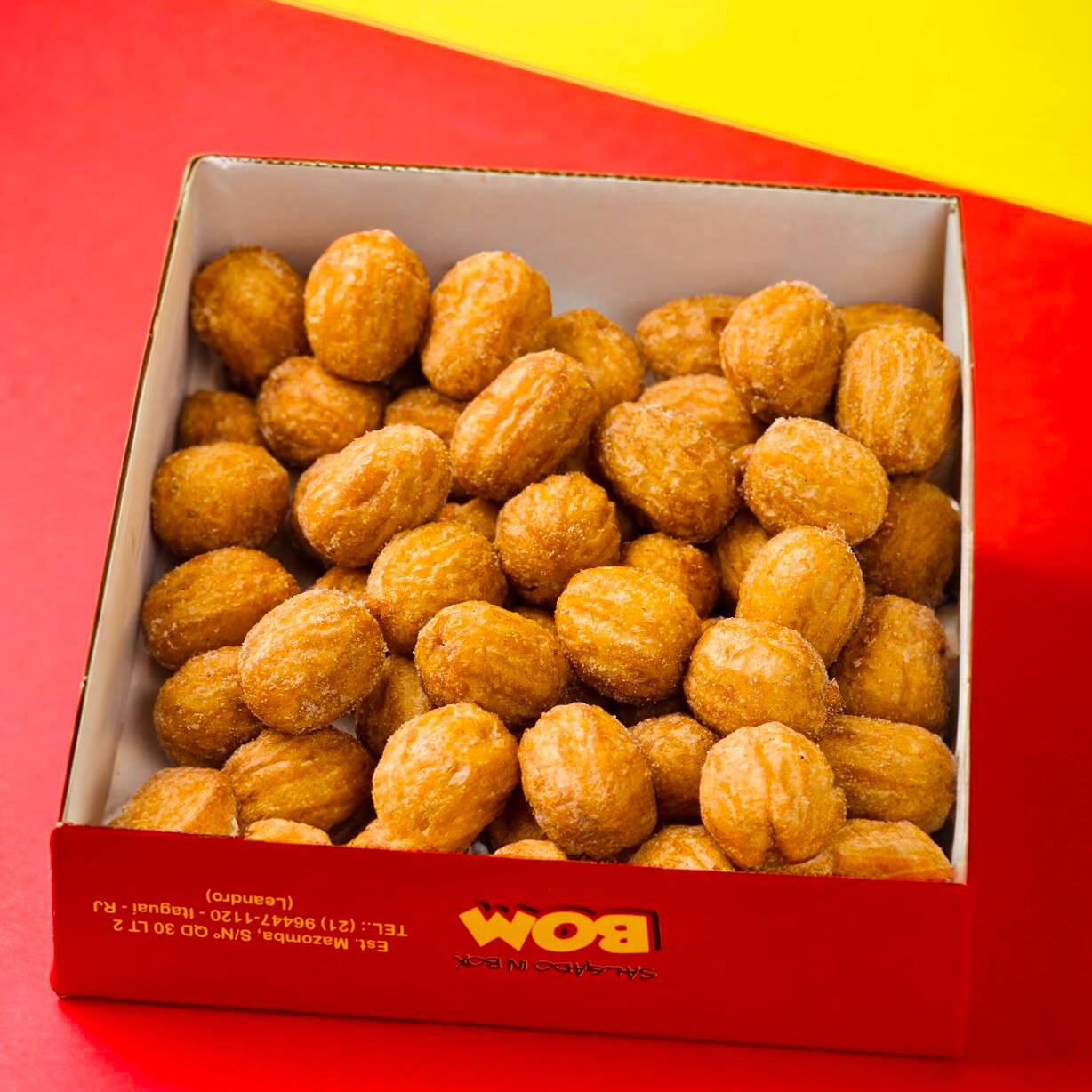 50 Mini Churros do Bom, super recheados com doce de leite.