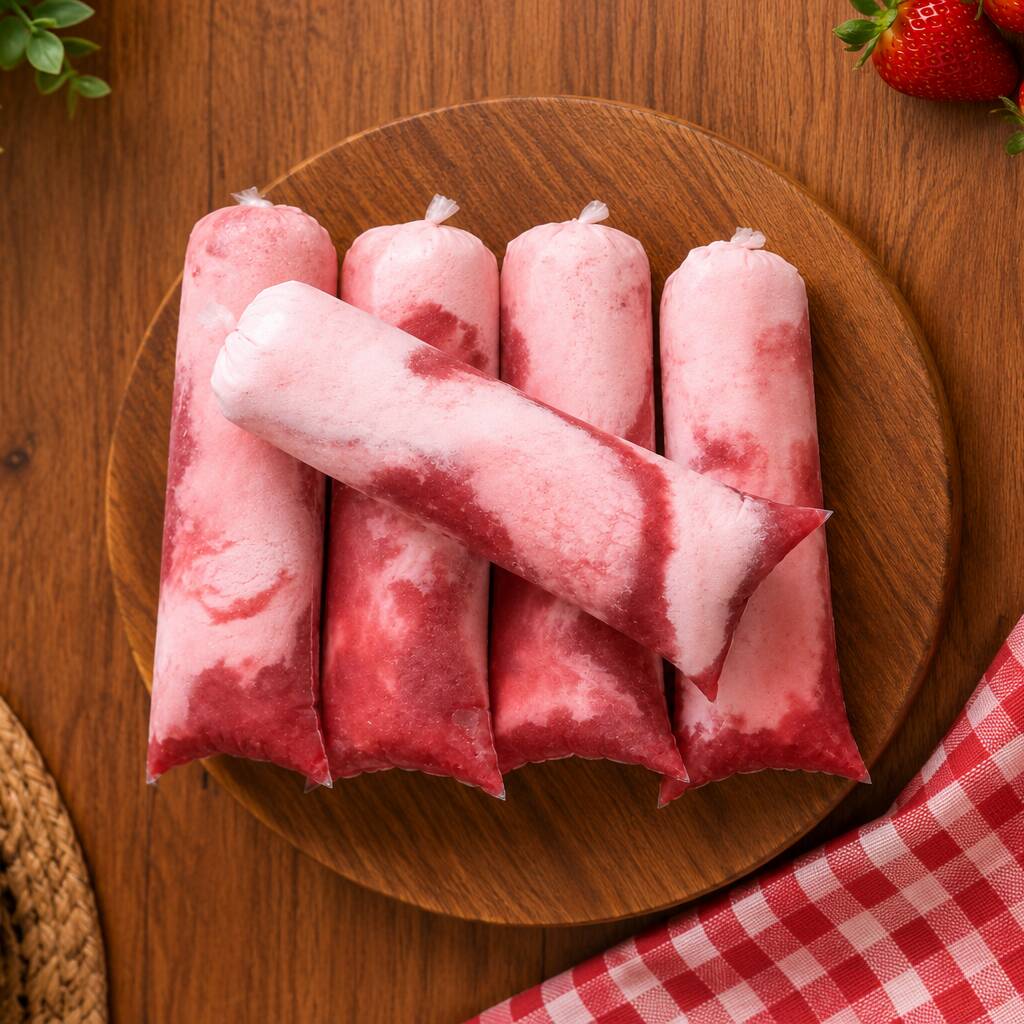Geladinho de morango com geleia de morangos