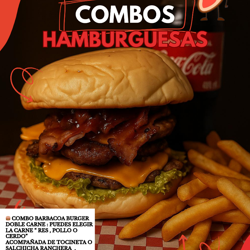 COMBO #4 BURGER DOBLE CARNE