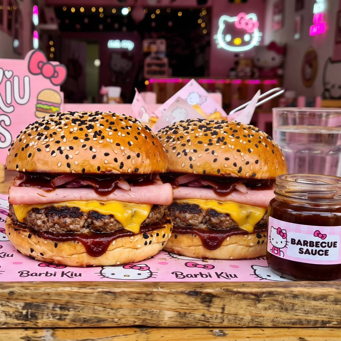 2 HAMBURGUESAS BARBI KIU +PORCION PEQUEÑA DE PAPAS