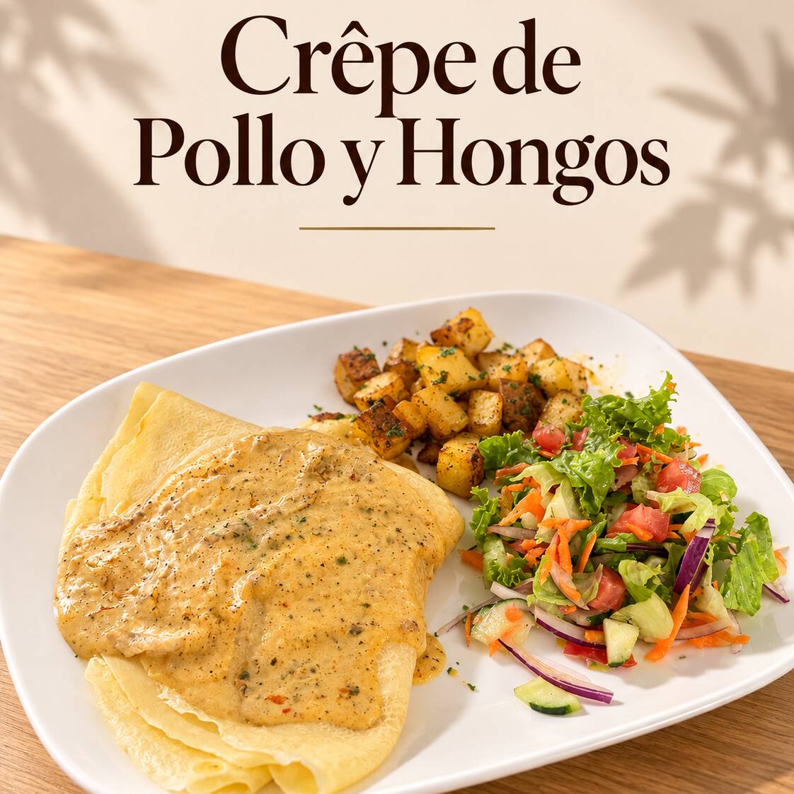 Crêpe Salada Pollo y Hongos