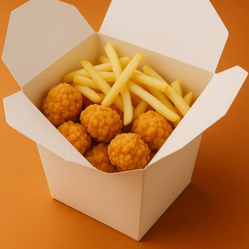 Palomitas de Pollo con Papas Calientitos (350g)